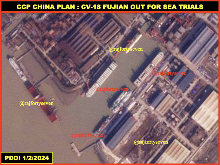 rajfortyseven's tweet photo. #CCP #China’s #PLAN #Type003 #CV18 #Fujian is out for sea trials wef 28 Dec 2023. https://t.co/phiavI4hDw