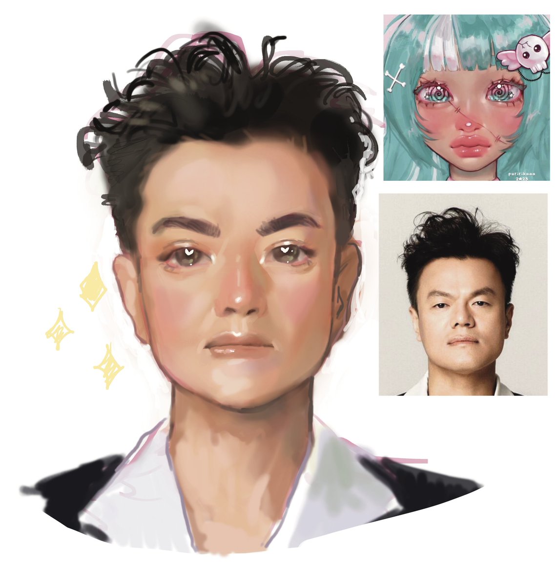 softjans's tweet photo. uwaa,,, I saw his sweet dreams performance and immediately had to stan >///< i tried making fan art of JYP in the super popular jelly style~~~🎀🫶💖 #JYPentertainment https://t.co/T6zPmNyX6a