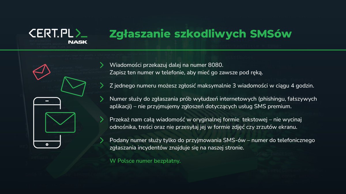 CERT_Polska's tweet image. Zastanawialiście się jak najlepiej zgłosić incydenty do naszego zespołu? Poniżej znajdziecie grafiki, które pokażą Wam jak w prosty sposób możecie przekazać do nas różne rodzaje oszustw komputerowych.