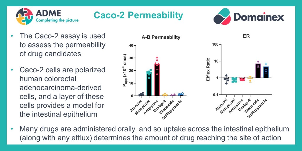 #Domainex offers a comprehensive suite of assays that provide essential information on your compounds' #ADME properties. Today, we are highlighting our caco-2 #permeability assay. Click on the links below to find out more: domainex.co.uk/services/caco-… domainex.co.uk/services/adme-…