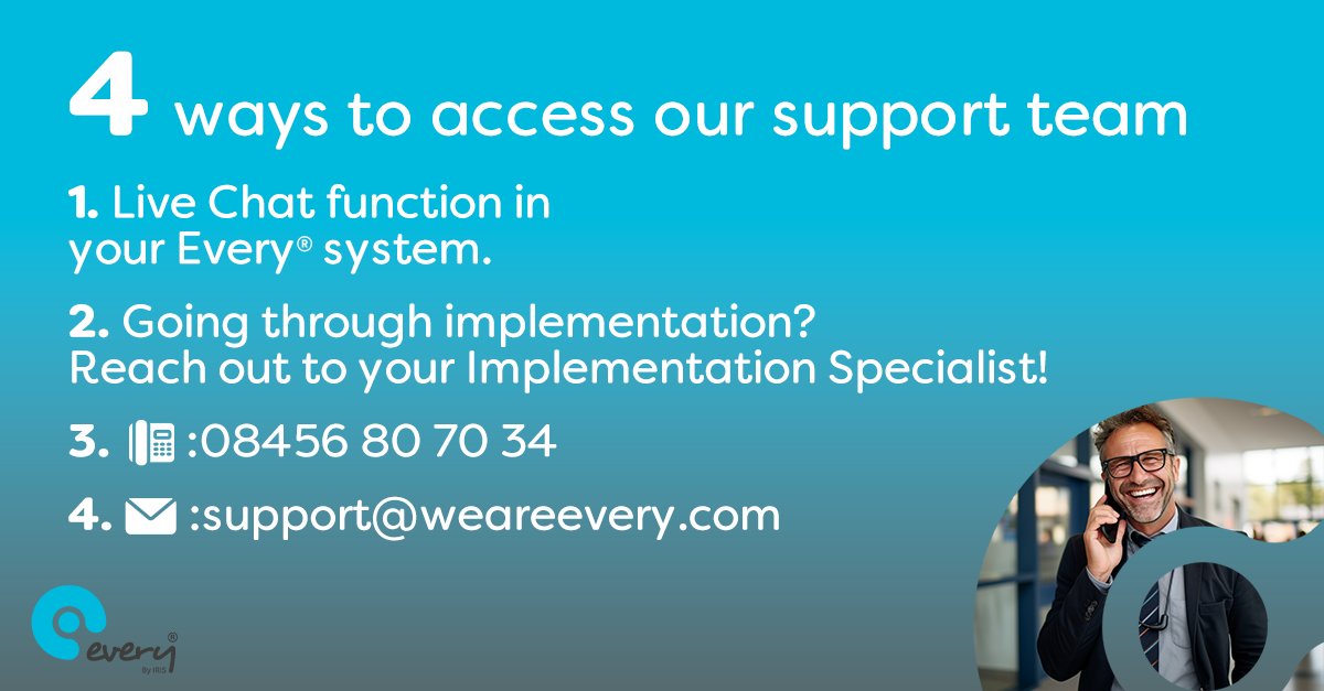 weareevery's tweet image. A New Year reminder for #EveryCompliance and #EveryHR users on how you can get in touch for any:

✅​ support 
✅​ questions 
✅​ advice

for your #Every system.

#EverySupport #CustomerSupport #WeAreEvery