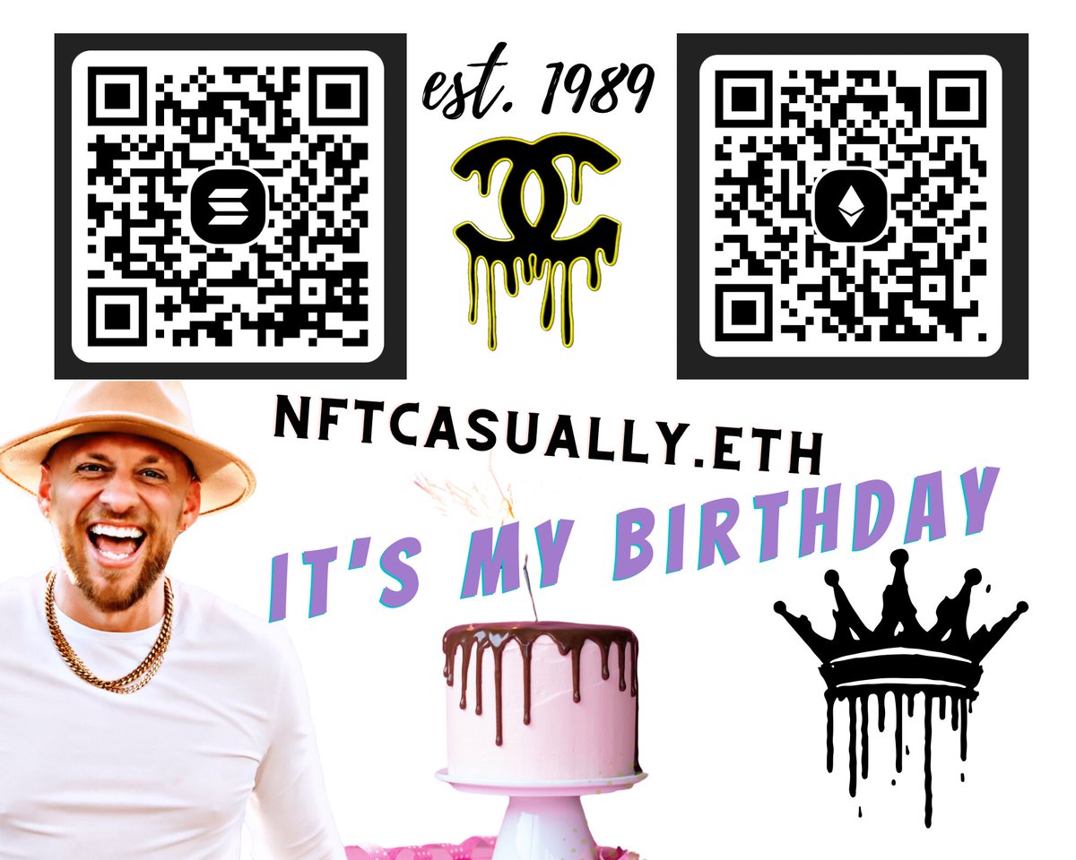 crypto_casually's tweet photo. TODAY IS MY BIRTHDAY.
Don’t send me ANYTHING UNLESS ITS NFTS #Bullish
THANK YOU ALL for Believing in ME❣️
LETS FUCKING WORK ☂️😈
THIS YEAR, IS MY YEAR🫶🏼
ya DIG ✊🏼
https://t.co/FXcUYlgGly
#Year2024 #est1989 https://t.co/vh76fj0XgL