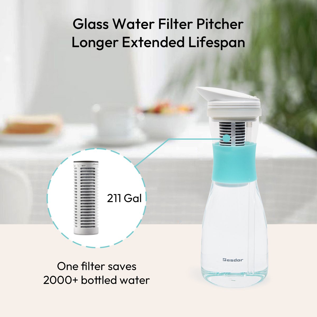 BesdorShop's tweet photo. Do you spend a lot of money on bottled water? Perhaps investing in a water filtration system is a greener option.🌱🌎
Besdor Glass Water Filter Pitcher's 211 Gal activated carbon filter saves thousands of bottled water.
🛒Shop Now: https://t.co/xir09ti9S0
#waterfilterpitcher https://t.co/Xq7UwKy0Bo
