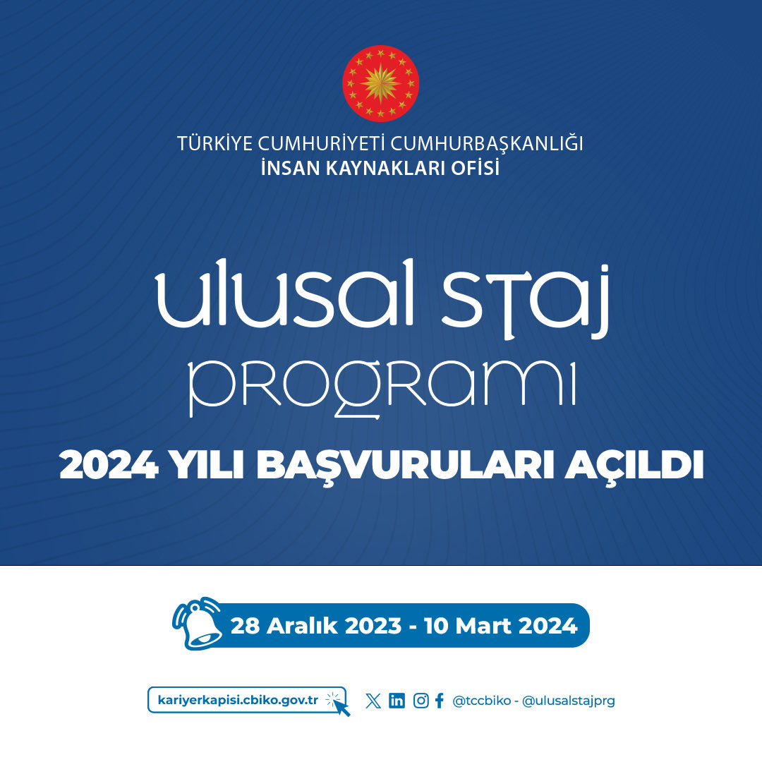 Ulusal Staj Programı 2024 yılı başvuruları başladı👇🏻

kariyerkapisi.cbiko.gov.tr