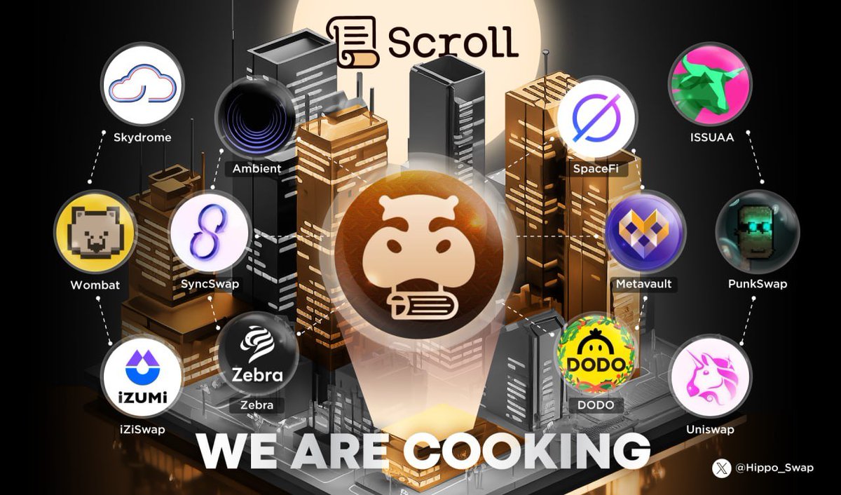 🔥We are cooking Scroll Ecosystem 🔥

🌐By linking the liquidity from top DEXs on Scroll Ecosystem, Hippo Swap is delivering unparalleled value to both the ecosystem and its users. 

Join us on this journey—be a part of the movement! 🚀
discord.com/invite/GmhfBmh…

#Scroll #DEX