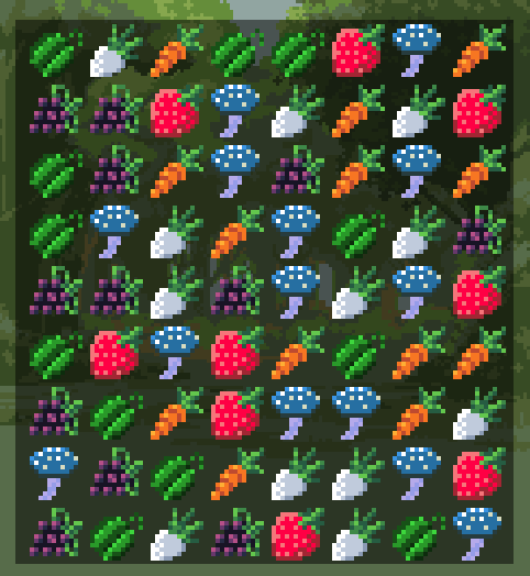 Worked hard to get this match 3 aspect of my game functional. It needs polish, but it works. Looking forward to showing more of the battle system later this week. #GodotEngine #match3 #fruitandveg #indiegame #IndieGameDev #indiegames #gamedev #gamedevelopment