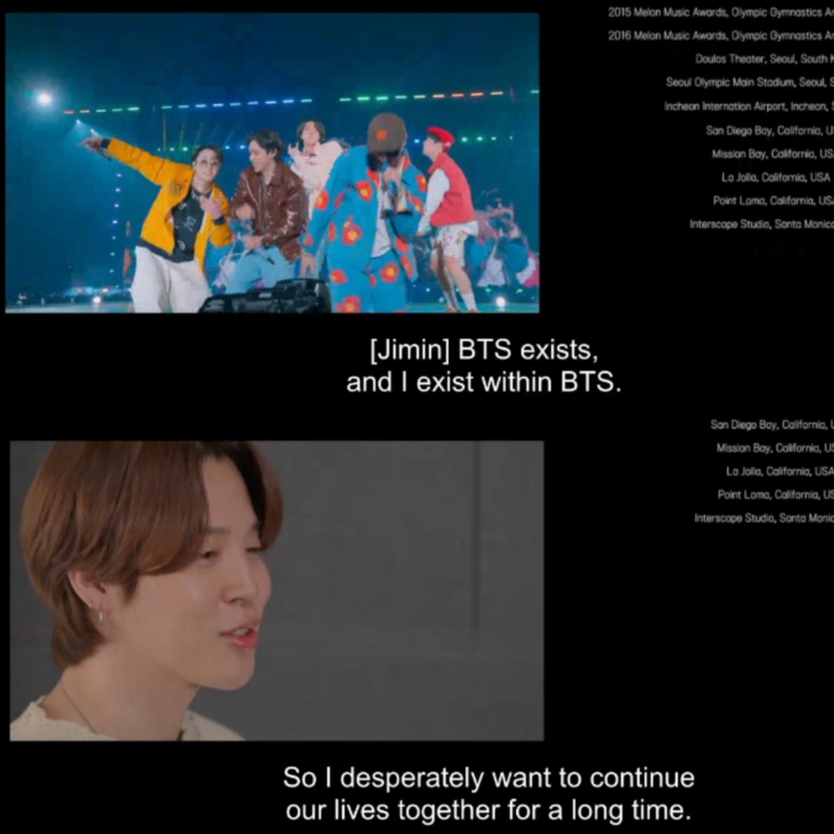 winnttaebear's tweet photo. Jimin: BTS exists and I exist within BTS. So I desperately want to continue our lives together for a long time. https://t.co/iTKy1NVUJC