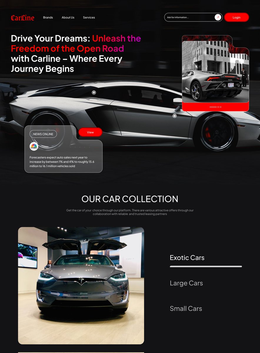 HemmaH_Os's tweet photo. Excited to share the smooth landing design for Carline💫. Embark on a journey of seamless mobility with Carline – where every road becomes an opportunity and every destination a new adventure

📹Prototype video added

#productdesign #uiuxdesign

Behance🔗
https://t.co/Ytk9CXXHjI https://t.co/5rwGSobKou