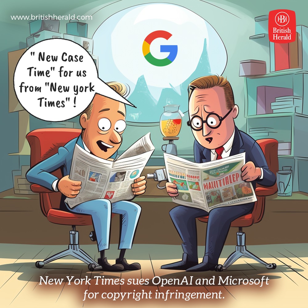 BritishHeraldUK's tweet photo. #bhcomics
The New York Times has sued OpenAI and Microsoft for copyright infringement, alleging that the companies’ artificial intelligence technology illegally copied millions of Times articles to train ChatGPT and other services to provide people with instant access to information — technology that now competes with the Times.
#BritishHerald #technology #artificialintelligence #copyrightinfringement #Microsoft #chatgpt #ai #copyright #memes #fbmemes #TheNewYorkTimes #WorldNews #NewsNow #openai