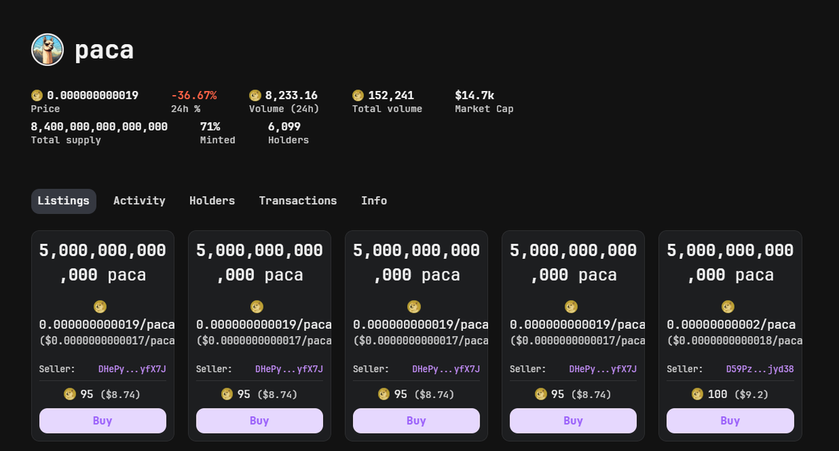 DCVventure's tweet photo. Giá đang rẻ, rẻ hơn giá mint, ae cân nhắc kiếm bánh chưng nhá :) 😍😍😍😍
0.000000000019 Doge/paca
🫴https://t.co/Me3YgORnQS
📷https://t.co/DBp5AOCJi9
#KINGOFMEME #memecoins
#doginals #drc20 #Inscriptions #dogechain
$PACA $ZIFI $PIGP $DOGI $FIWB $CROQ
$NEAS #1DRAGON $DOTA $NI #BLACKDRAGON
#DCVventure #CryptoNews