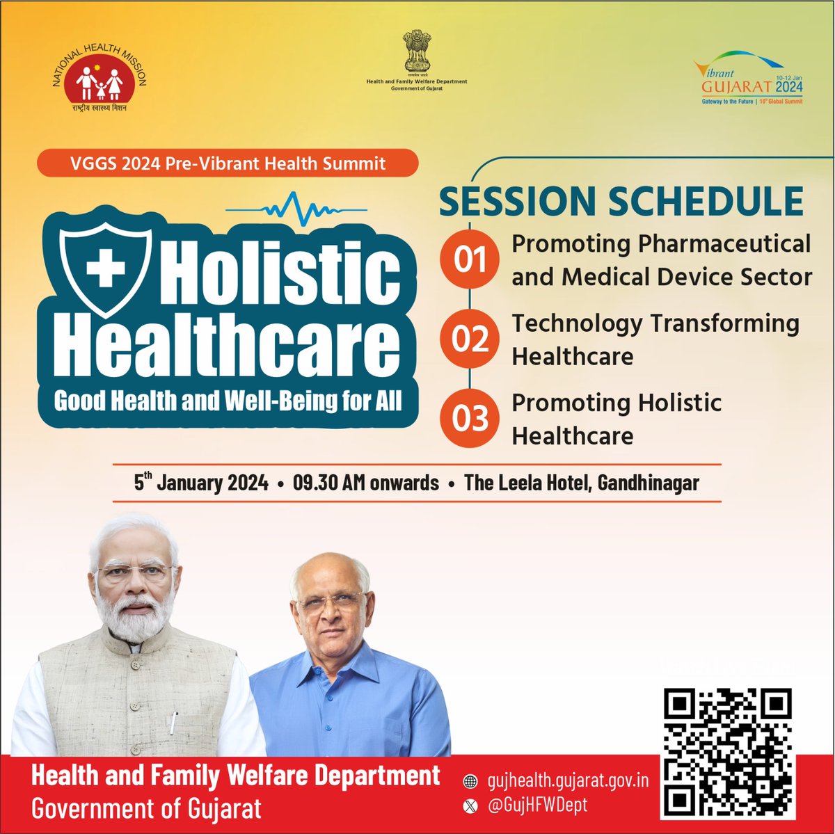 Pre- vibrant Health summit
5 January -2024

▶️ promoting pharmaceutical & Medical Device sector
🔶 Technology Transforming Health Care
🔷 Promoting Holistic Health care

#VGGST2024 #PrevibrantGuj2024 #HolisticHealthCare
#vibrantGuj2024