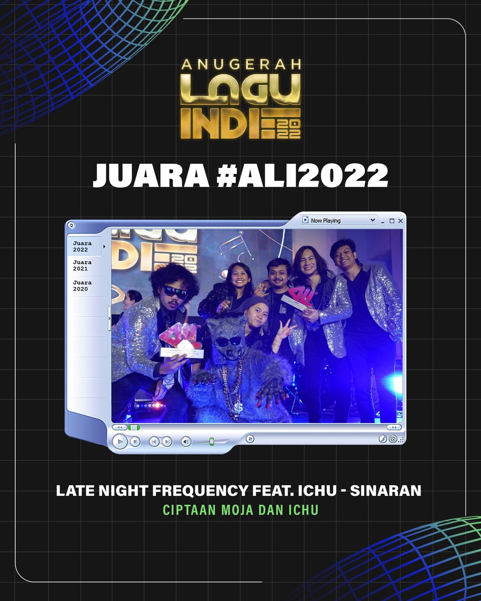 AnugerahIndie's tweet photo. Throwback juara-juara #ALI2020, #ALI2021 &amp; #ALI2022 🏆

Tahun ini #ALI2023 akan sekali lagi mengangkat dan memberi penghormatan kepada bakat indie terbaik Malaysia.. Agak-agak siapa pemenang? Adakah anda? 🤔

Of course semua orang berpeluang. Ayuh, hantar lagu anda sekarang! 😊💌 https://t.co/ND1slpblp6