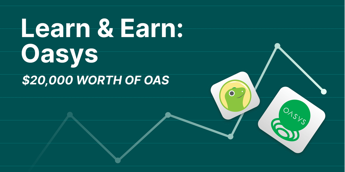 CoinGecko x Oasys Learn & Earn 📚→💰 We've partnered with @oasys_games on a Learn & Earn campaign! Simply read and ace the quiz to win a share of $20,000 worth of $OAS. 2,000 lucky participants will be selected through a raffle. Join now ➡️ coingecko.com/account/reward…