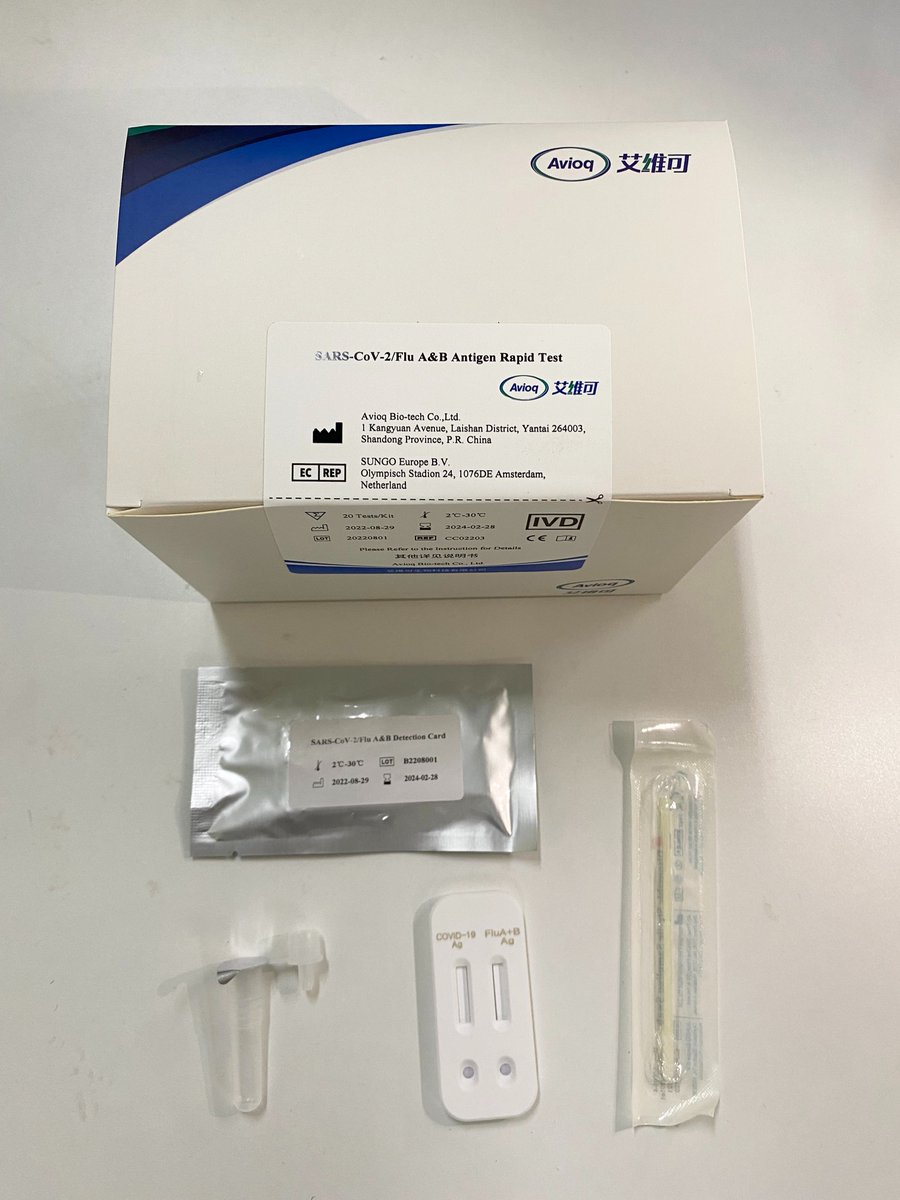 AvioqBio's tweet photo. Introduce our combo rapid test:

The SARS-CoV-2/Flu A&amp;B Antigen Combo Rapid Test is a convenient and accurate tool for the simultaneous detection of SARS-CoV-2, the virus responsible for COVID-19, and Influenza A and B viruses.

#sarscov2 #rapidtest #rapidtesting #antigentest https://t.co/Pf6I5qHMIm