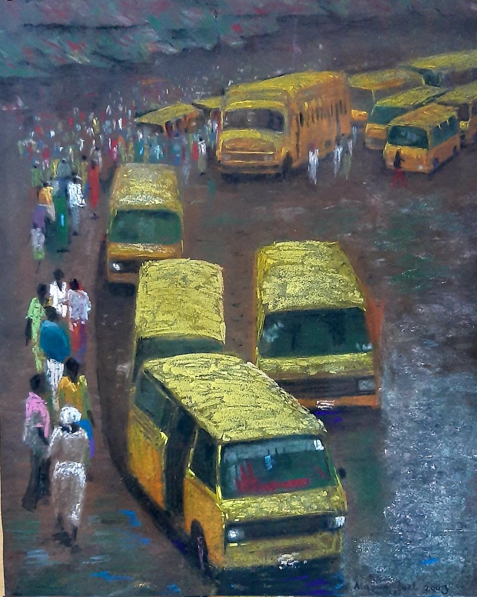 AlasanJn's tweet photo. Season Greetings 
Medium- Pastel on Paper 
Artist - Joel Alasan 
#earlymercysatisfaction #2024newyear #contemporarynigerianart #narrativeart #artcollectors #artgallery https://t.co/ZmDrxqUQFI