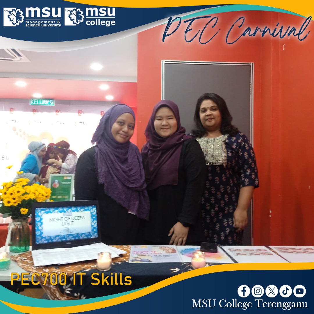 MSUcollege_trg's tweet photo. Students of IT skills’ subject had successfully completed their final project presentation during the PEC Carnival. Well done everyone!
#PEC700
#itskills
#peccarnival
#msumalaysia
#msucollegeterengganu https://t.co/eHXfVl4SZd