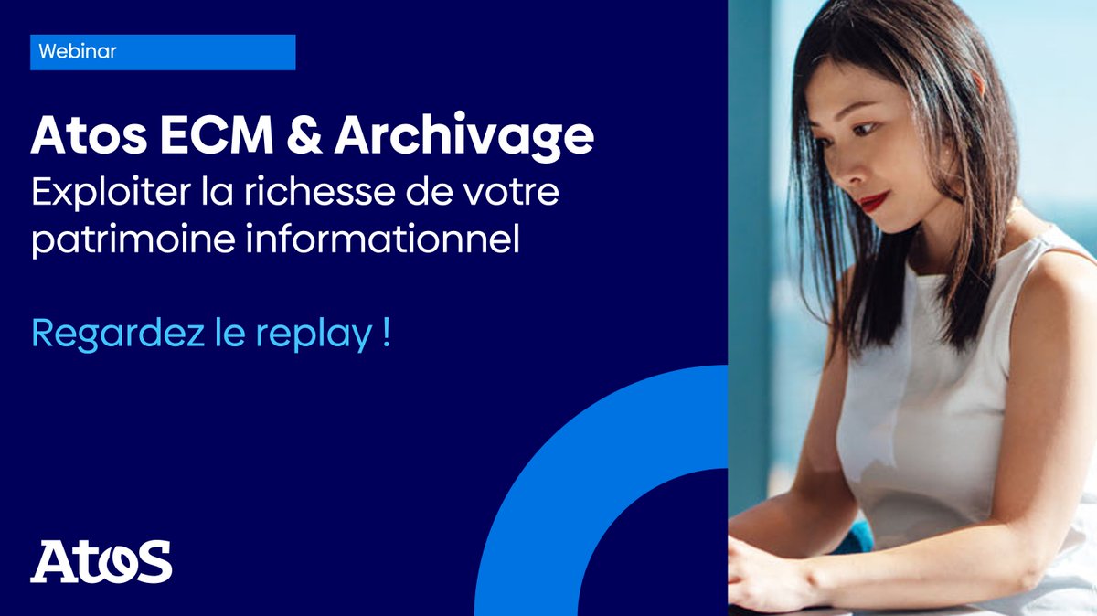 Quels sont les moyens à mettre en œuvre pour répondre aux enjeux des entreprises sur la valorisation de leur patrimoine informationnel ? Regardez le replay de notre webinar « Atos #ECM (Gestion de contenu d'entreprise) & #Archivage » pour le savoir ➡️ spr.ly/6015RXTOZ