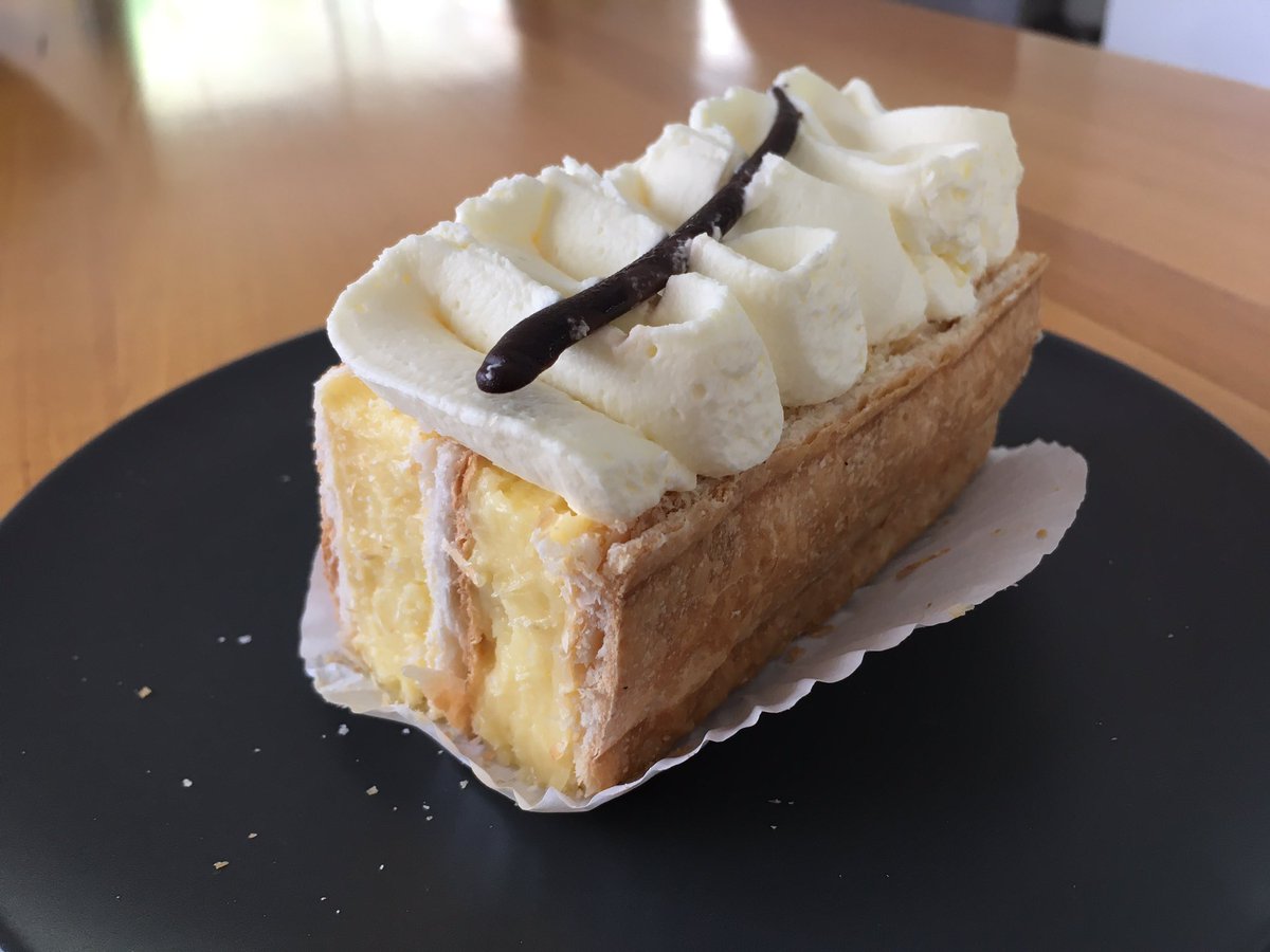BvsbByron's tweet photo. This French vanilla slice from Flourish Bakery in Keperra will be next for review on The Snot Blog soon #Brisbane https://t.co/TH6WozRxYF
