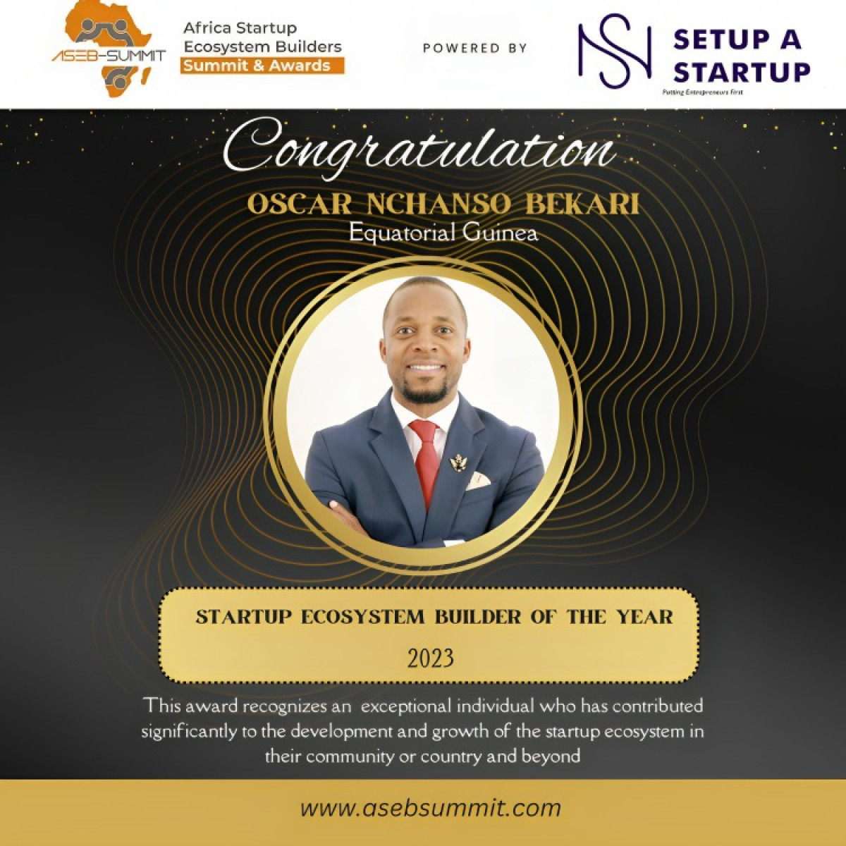 Oscar Nchaso es reconocido entre los galardonados en Africa Startup #EcosystemBuilders 2023 ,por la creación del Dreams Hub, un centro tecnológico, empresarial, de investigación e innovación multifacético, incluyendo su incubadora 'La Cápsula'. #AACAPITAL19 <a href="/HubDreams/">Dreams•Hub (梦想中心)</a> <a href="/SOLMEDIAEG/">SOL MEDIA EG</a>