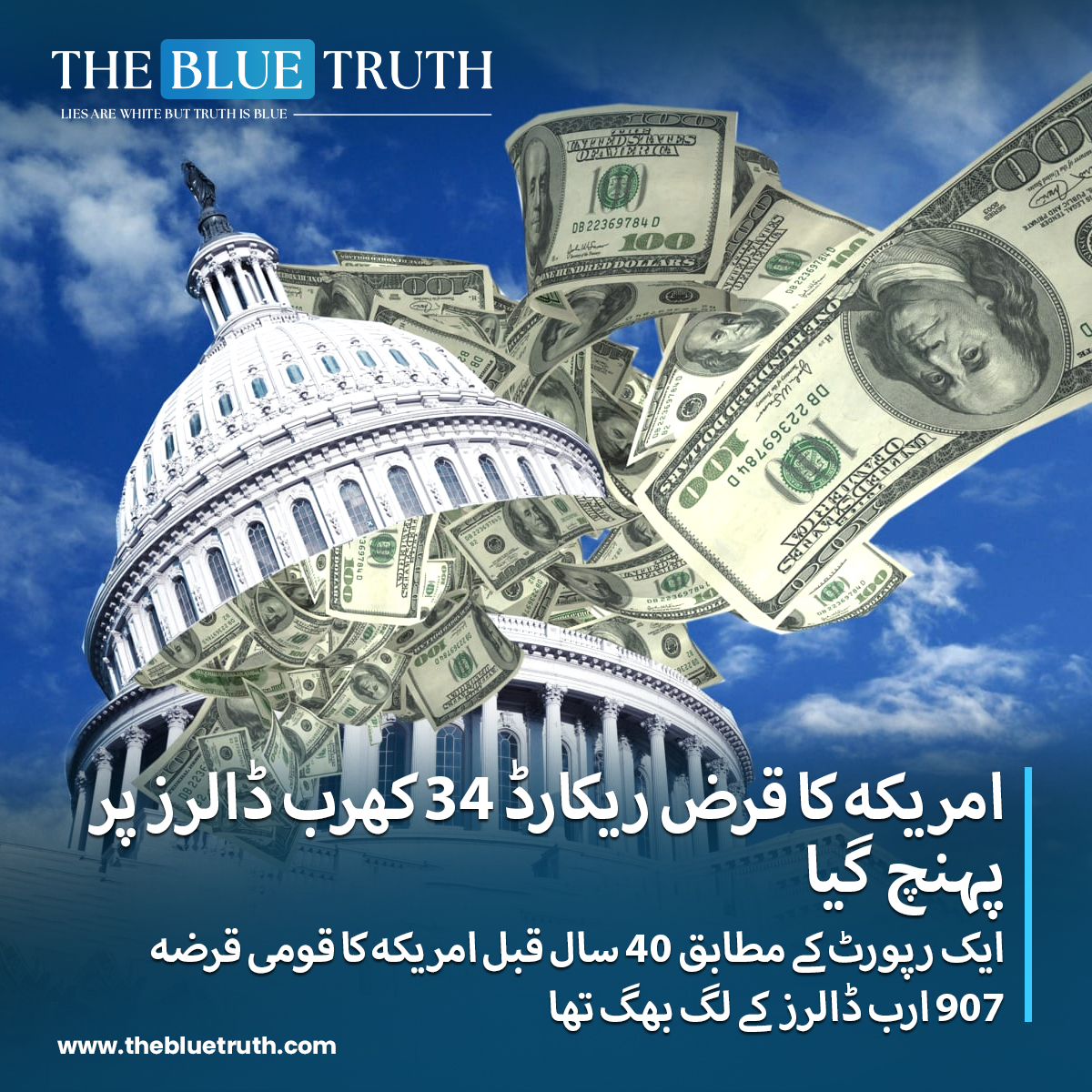 thebluetruth_'s tweet photo. امریکہ کا قرض ریکارڈ 34 کھرب ڈالرز پر پہنچ گیا.
ایک رپورٹ کے مطابق 40 سال قبل امریکہ کا قومی قرضہ 907 ارب ڈالرز کے لگ بھگ تھا.
#USDebt #RecordDebt #NationalDebt #EconomicReport #USFinances #tbt #TheBlueTruth https://t.co/Y7qUQpfHQW