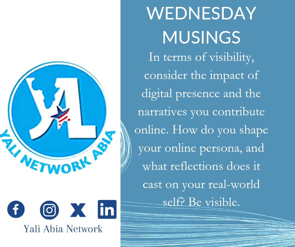 YaliAbiaNetwork's tweet photo. #WednesdayMusing 
#BeVisible
#YaliAbiaNetwork
#YaliNetwork https://t.co/XSB7rNPYUE