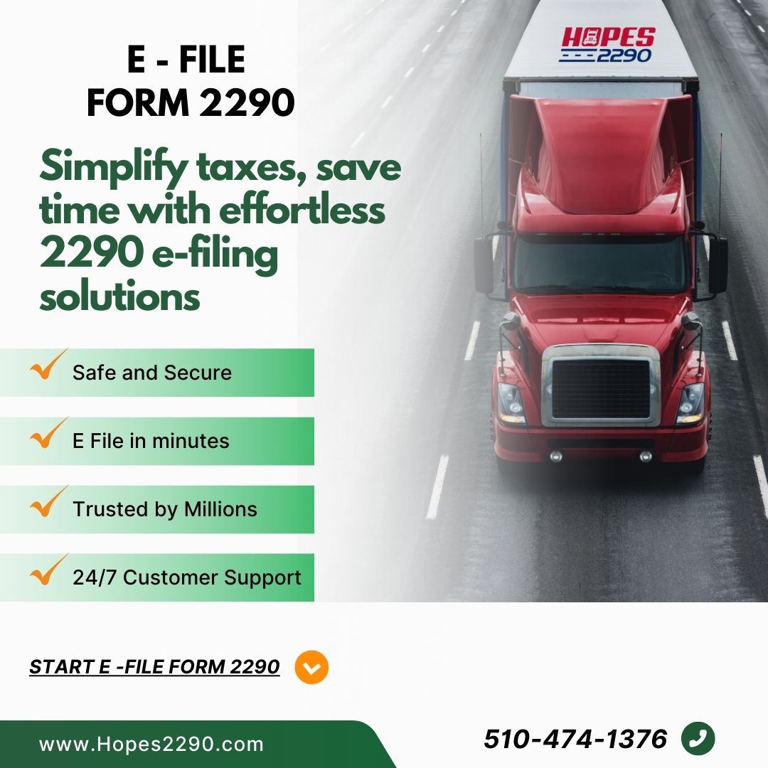 Simplify taxes, save time with effortless 2290 e-filing solutions with us.
visit us
hopes2290.com
#Form2290EFile  #HVUT #2290filing #TaxSolutions #EffortlessFiling #TaxSavings #HeavyVehicleTax #TaxSolutions #EffortlessFiling #TaxSavings #2290Deadline #hopes #hopes2290