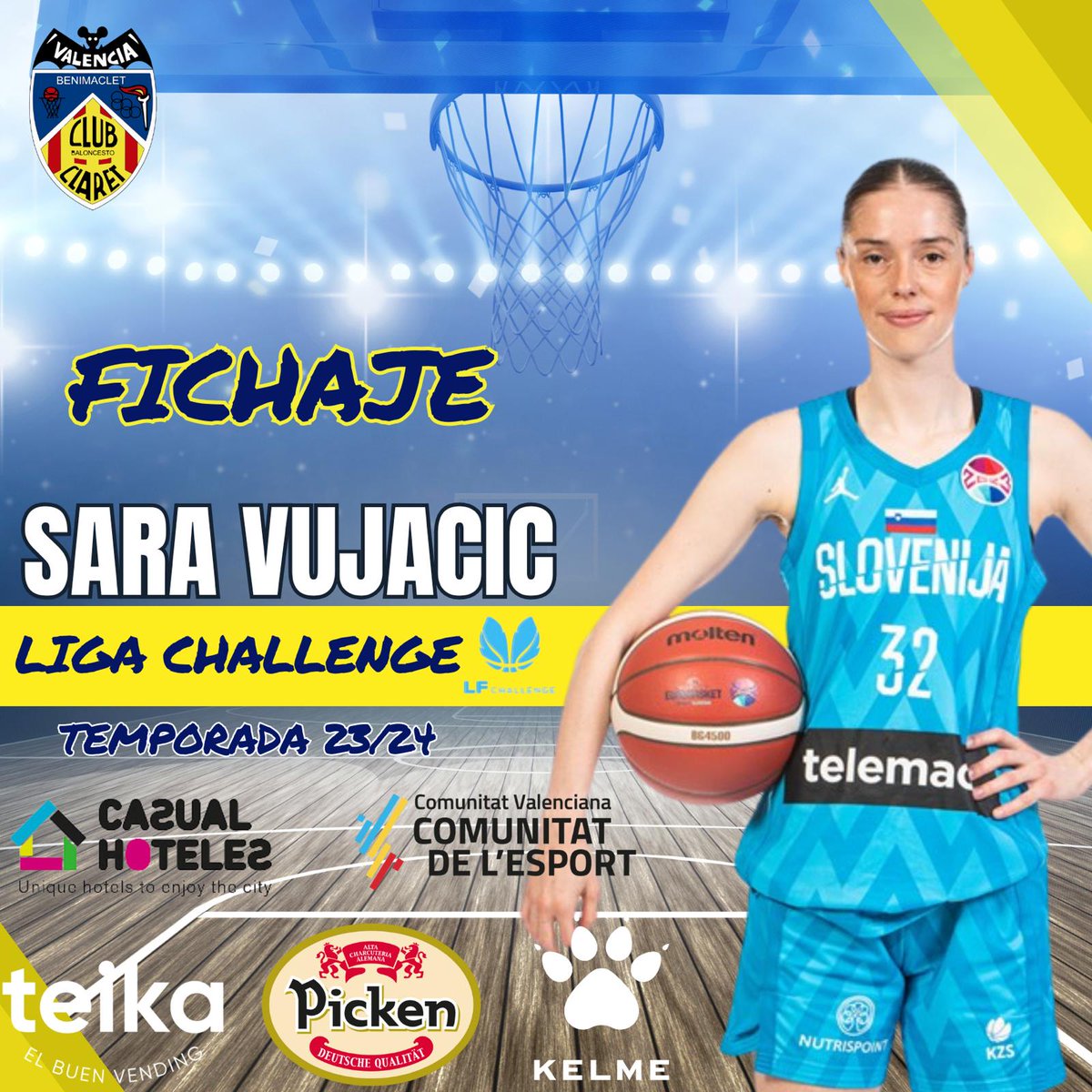 🔥 Fichaje LFChallenge 🔥
Sara Vujacic nueva incorporación 
del equipo femenino Challenge. La internacional eslovena, llega para reforzar la línea exterior del equipo, hasta final de temporada.
Bienvenida <a href="/sara_vujacic/">S A R A 🦋✨</a> 💪#JueganEllasGanamosTodos #goPickenclaret #basketfem