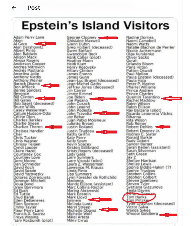 La sinistra italiana che sputa sentenze contro il patriarcato tace davanti a una lista di nomi in cui appaiono i loro riferimenti politici ospiti nell'isola dei pedofili.
Ho il vomito.
#Epstein
#PedoGate