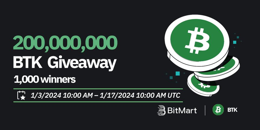 BitMart India (@bitmart_india) on Twitter photo 🌟 #BitMart X #BTK #Airdrop 🌟
1️⃣Follow <a href="/BitMartExchange/">BitMart</a> , <a href="/BitMart_India/">BitMart India</a>, <a href="/BitMartResearch/">BitMart Research|$BMX HODLer</a> & @BitcoinTokenBTK
2️⃣Join t.me/BitMartExchange & t.me/BitcoinTokenBTK
3️⃣RT & Tag 3 frds & Like
4️⃣Fill in forms.gle/3FVGQ1mpLefhdn…
🎁 1,000 winners / 200,000,000 $BTK
Register 👉 🌟 #BitMart X #BTK #Airdrop 🌟
1️⃣Follow <a href="/BitMartExchange/">BitMart</a> , <a href="/BitMart_India/">BitMart India</a>, <a href="/BitMartResearch/">BitMart Research|$BMX HODLer</a> & @BitcoinTokenBTK
2️⃣Join t.me/BitMartExchange & t.me/BitcoinTokenBTK
3️⃣RT & Tag 3 frds & Like
4️⃣Fill in forms.gle/3FVGQ1mpLefhdn…
🎁 1,000 winners / 200,000,000 $BTK
Register 👉
