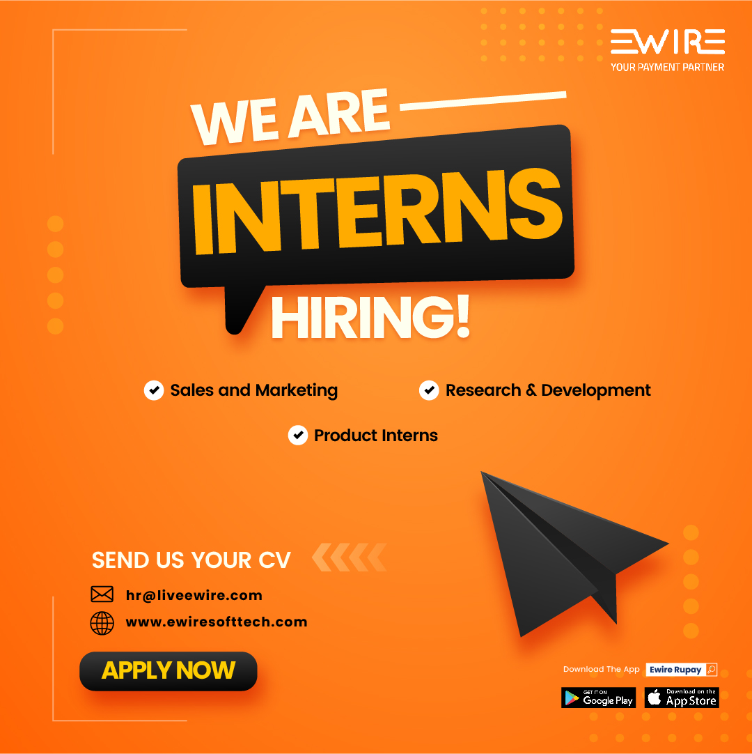 ewire_softtech's tweet image. 📷 Exciting Opportunity for Interns! Join Our Team! 📷

 📷 Apply Now at hr@liveewire.com

#RCBS #RBS #MACFAST