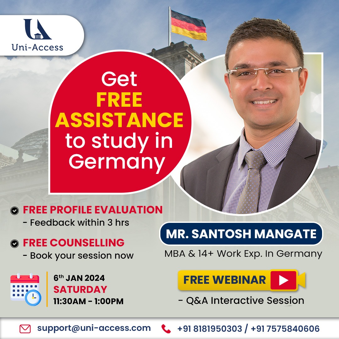 uni__access's tweet photo. Book your FREE Seat
LINK - https://t.co/ptDjjJVWuz
Join Uni Access's #FREE #Webinar for essential insights into University Admission, Student Services, Visa Procedures and more.
Unlock exclusive participant offers!
#UniAccess #msingermany #studyabroad #Germany #education https://t.co/dGrvL6OLdw