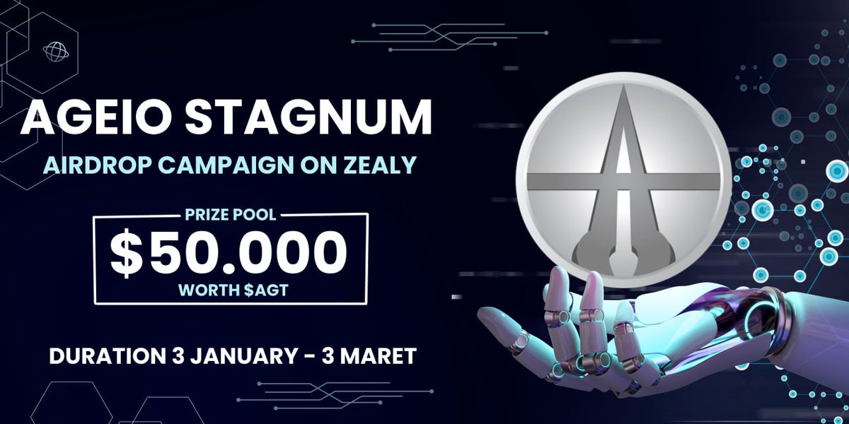 AGEIO $AGT token is now available on P2BP2P and Soon in CoinW exchanges!  To celebrate, join the Ageio Stagnum Airdrop Campaign on Zealy Rewards Pool with a whopping $50,000 in prizes!  Don't miss out on this grand celebration!  #Ageio #Airdrop #Theta

medium.com/@officialageio…