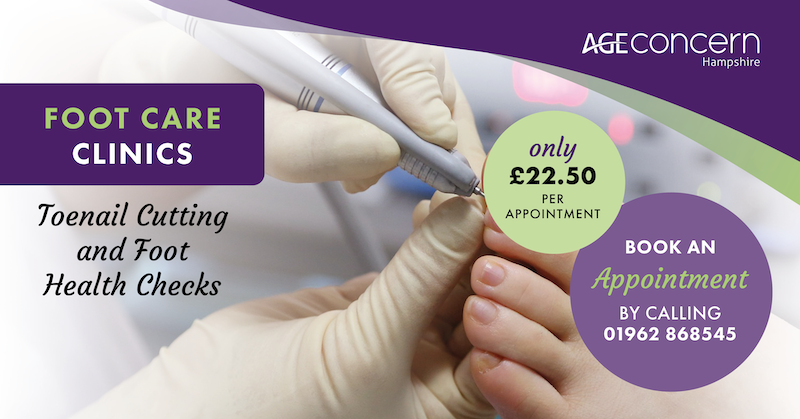 Our dedicated Foot Care service includes expert toenail cutting and is tailored to enhance wellbeing.  
 
Priced at just £22.50, please call 01962 868545 to book an appointment. 
 
#FootCare 
#HealthyFeet 
#SupportingOlderPeople