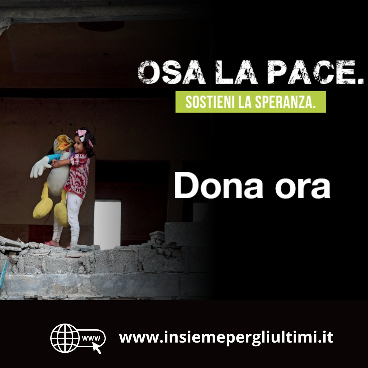 CaritasItaliana's tweet photo. 🙏  Grazie a tutti i donatori e ai media partner della Campagna “Osa la pace. Sostieni la speranza” che hanno supportato la raccolta SMS.
📢 Ma la Campagna va avanti! Si può continuare a donare online su https://t.co/7rbIB9fs0y. Grazie!
#insiemexultimi #osalapace https://t.co/XtwWPoluns