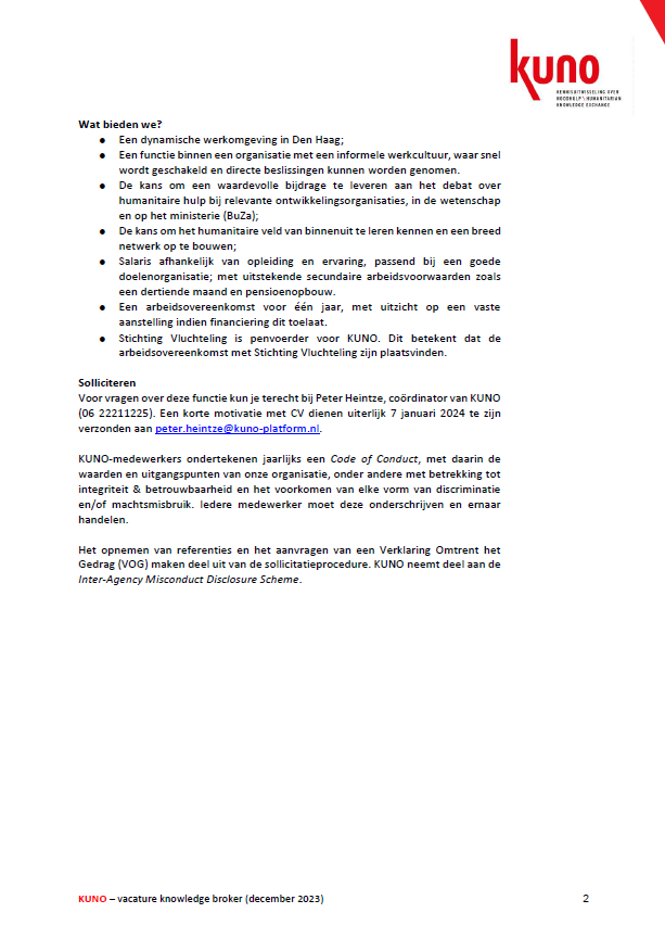 HSC_ISS's tweet image. Are you interested in working in #knowledgebrokering in the #Humanitarian Sector? Would you like to work to build critical, reflective dialogues and opportunities for knowledge sharing?

Check out this interesting job opportunity at @KUNO_platform , which is hosted at the HSC!