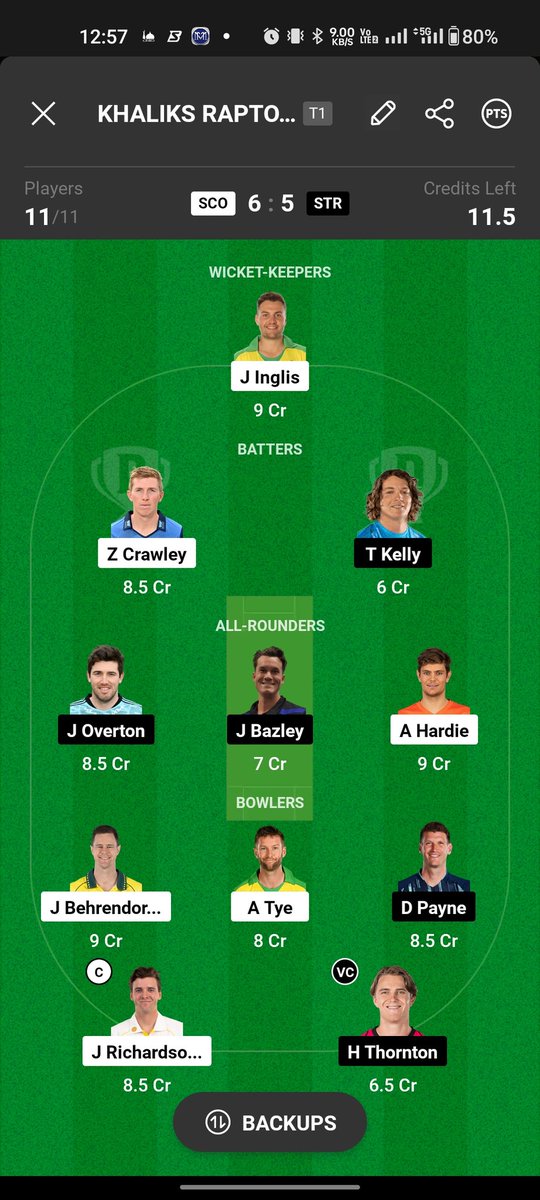 Team_virat8's tweet photo. H2H 3..4.. Member dream11 team for fantasy... Good luck π
#SCOvSTR #Dream11 #viratkohliπ΅ #BBL13
@BBL @Dream11 @ScorchersBBL @StrikersBBL https://t.co/LeJ3Q22e9P