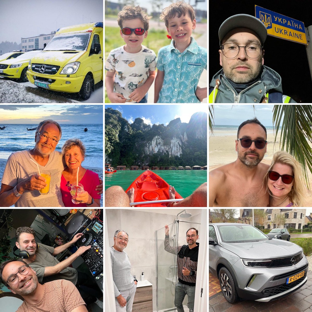 Dank 2023 voor een bijzonder jaar! Ambulances gebracht naar Oekraïne met <a href="/zeilen_vrijheid/">Zeilen van Vrijheid | Амстердамська ТрО 🇳🇱🇺🇦</a>, draaien op mooie plekken van Thailand tot Birdcage Radio, samen met pa een badkamer op zolder gemaakt… om maar wat te noemen. Nu op naar een nog mooier 2024! Happy New Year ✨