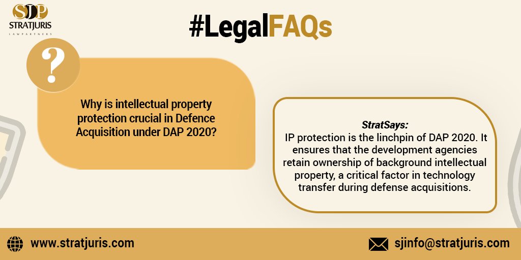 stratjuris's tweet photo. Unlocking the Defense Acquisition Code: IP Protection Essentials!
Dive into the nuances of DAP 2020, where IP is the game-changer. Discover why owning IP is non-negotiable and get expert insights on defense business IP strategy from Stratjuris Law Partners. https://t.co/2Q8Q01kBHR