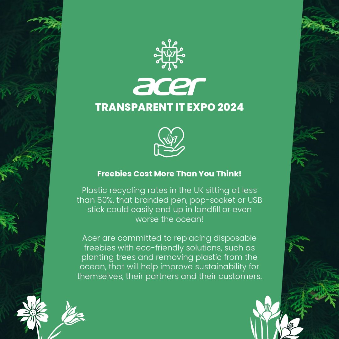 TransparentComm's tweet photo. @AcerUK_Official will offer expo attendees the chance to participate in a series of good deeds. You can actively engage in #sustainability initiatives that Acer will execute on your behalf. Register your free spot at our expo today: https://t.co/dsw1Bjcgzg
#TransparentExpo2024 https://t.co/J44MtKLUcs