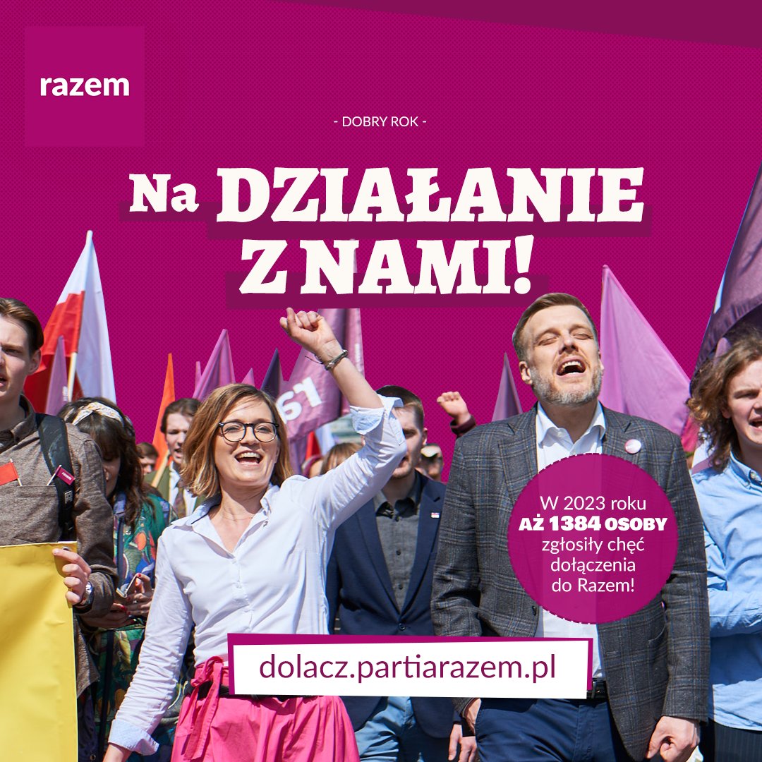 Bo razem jesteśmy silniejsze i silniejsi.  3/3
dolacz.partiarazem.pl
wesprzyj.partiarazem.pl