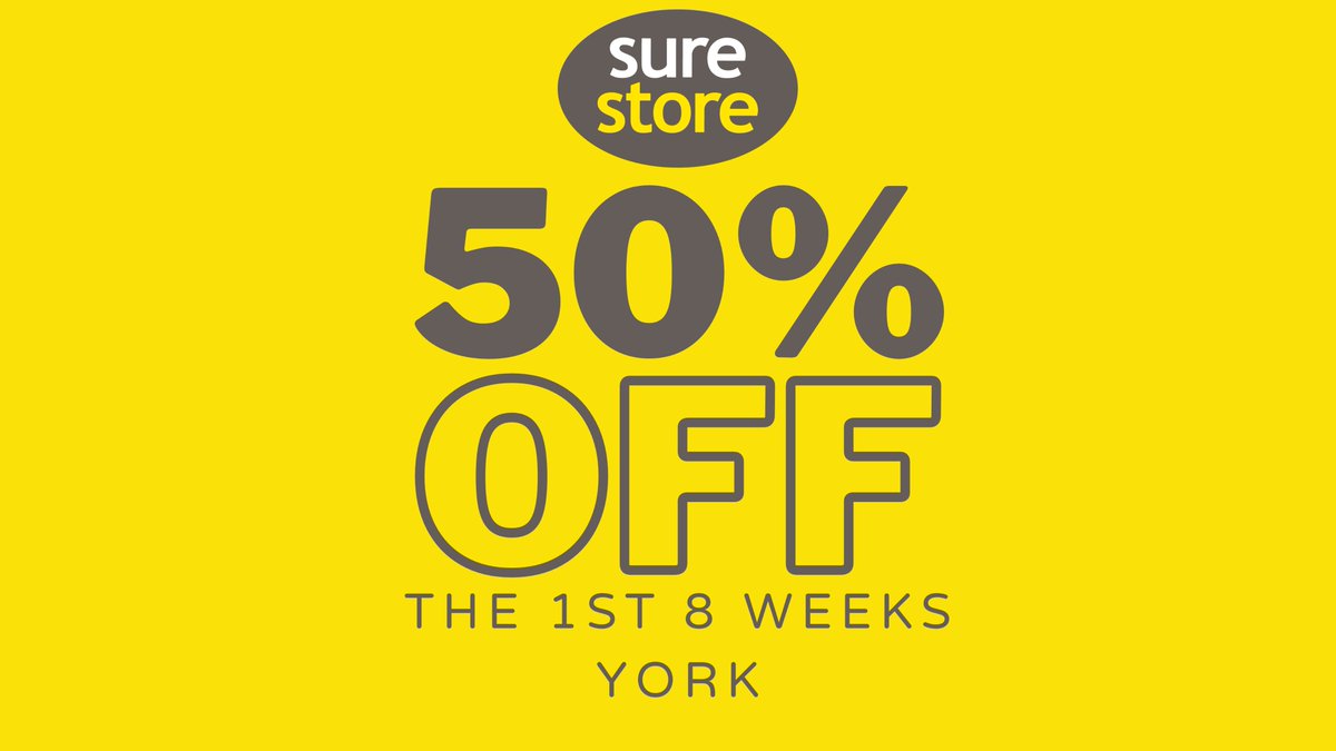It's a sure thing! Reserve your unit today and get 50% off your first 8 weeks.
Unsure of the size? Our York team is always happy to help you find the perfect space at the best price.

Need more info? Get in touch with one of our Storage Experts in York ~  📞01904 942 090