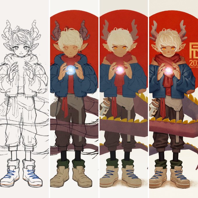 「dragon boy holding」 illustration images(Latest)