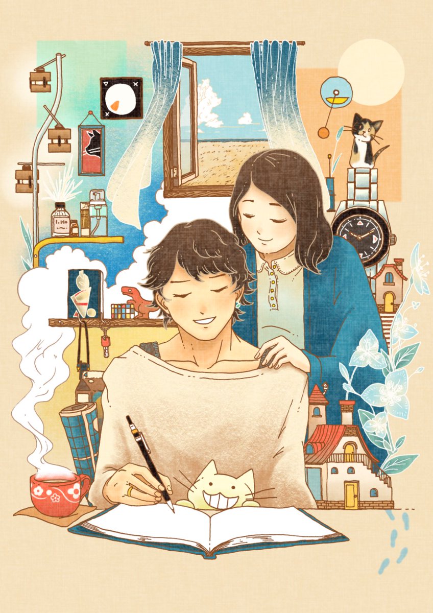 「【お仕事募集中】詩を書いて絵を描く絵描きです。世界に寄り添って要素を詰め込む絵を」|Aoshu＊4/7-文房堂アワード展示のイラスト