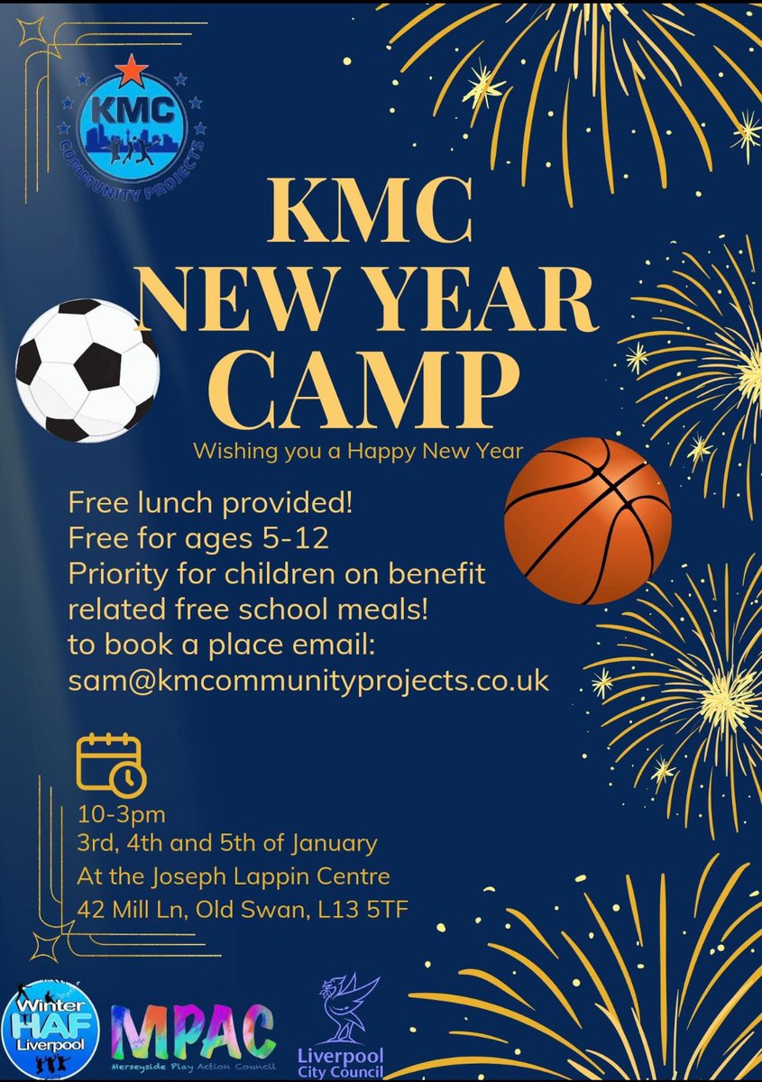 Free Football & Sports Camp at the Joseph Lappin centre is on for 3 days, starts today. Lunches and drinks provided. #L13&L14 kids come and join us.⚽️🏀🏐🏈🤷‍♂️