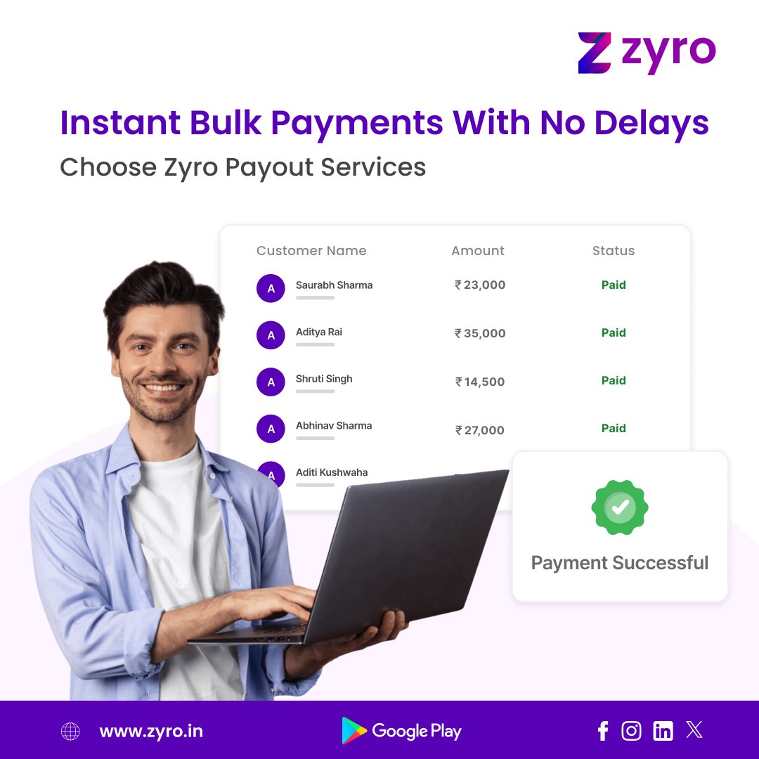myzyro's tweet image. 💰 Zyro PayOut Services ensure instant, reliable bulk payments for a seamless financial journey. ⚡️

 Experience zero payment delays with Zyro today! 

#ZyroPayments #InstantPayouts #SeamlessTransactions #payments #Zyro