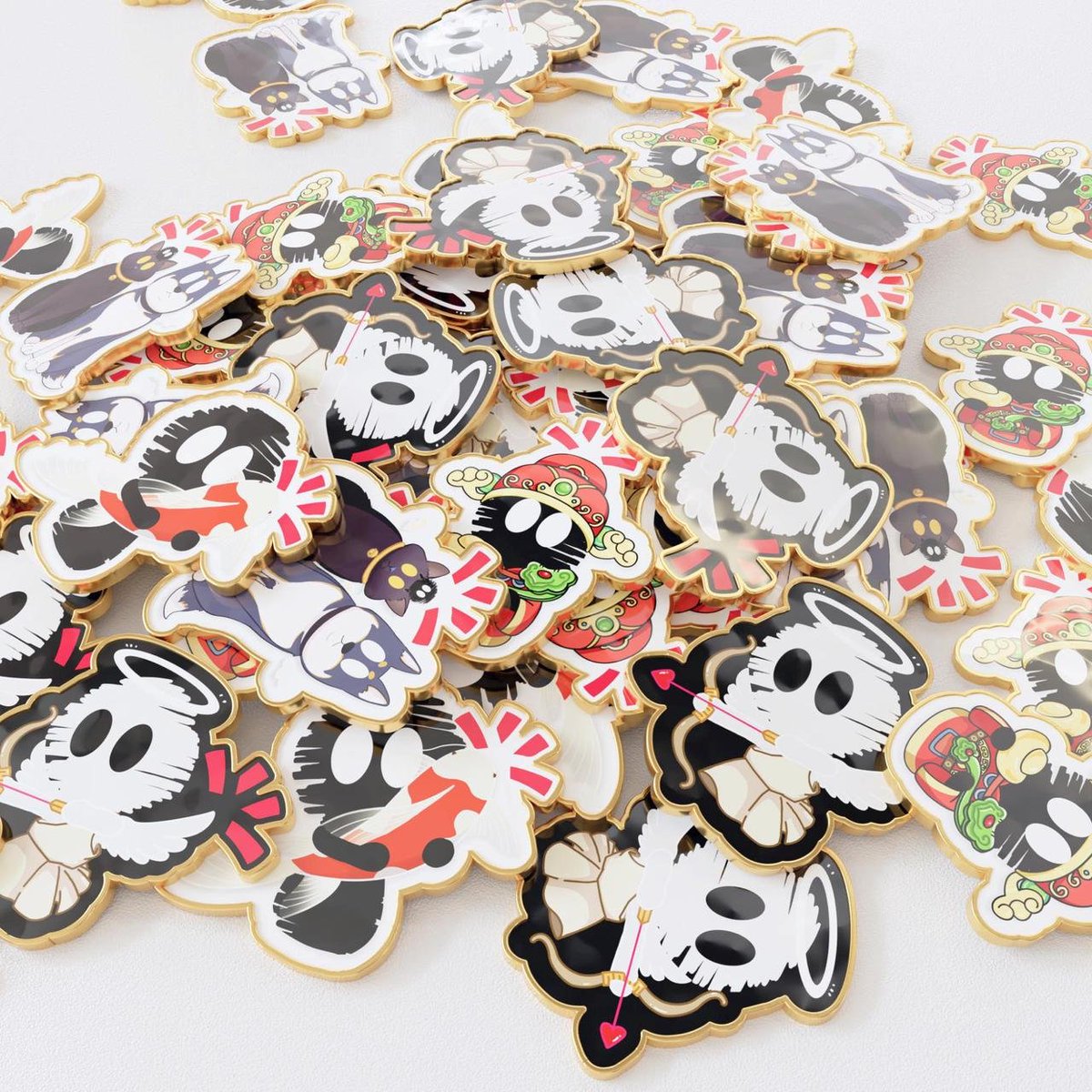 WeirdoGhostGang's tweet image. 2024龙年已开启，来点红红火火添喜气！🟥

眼馋这套徽章已久？必须给各位安排。新年第三天，不用再羡慕上海的朋友，小幽灵WGG x Double Win 联名出品专属新年联名徽章：「人生苦短，不用你管」今日正式上架CutUp。

限量200套，所见即所得。一如既往地，WGG Holders可获得专属优惠权益价格。…