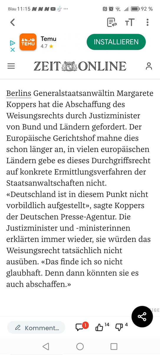 NatalieKalwa's tweet photo. Interessant demokratisch, Generalstaatsanwaeltin #Kopper kritisiert das weisungsrecht d. Justizminister. Stört sie aber auch erst seit dem der Wahlerfolg der AfD wächst.
Demokratie in DE ist Fassade. https://t.co/LgnCunWIUJ