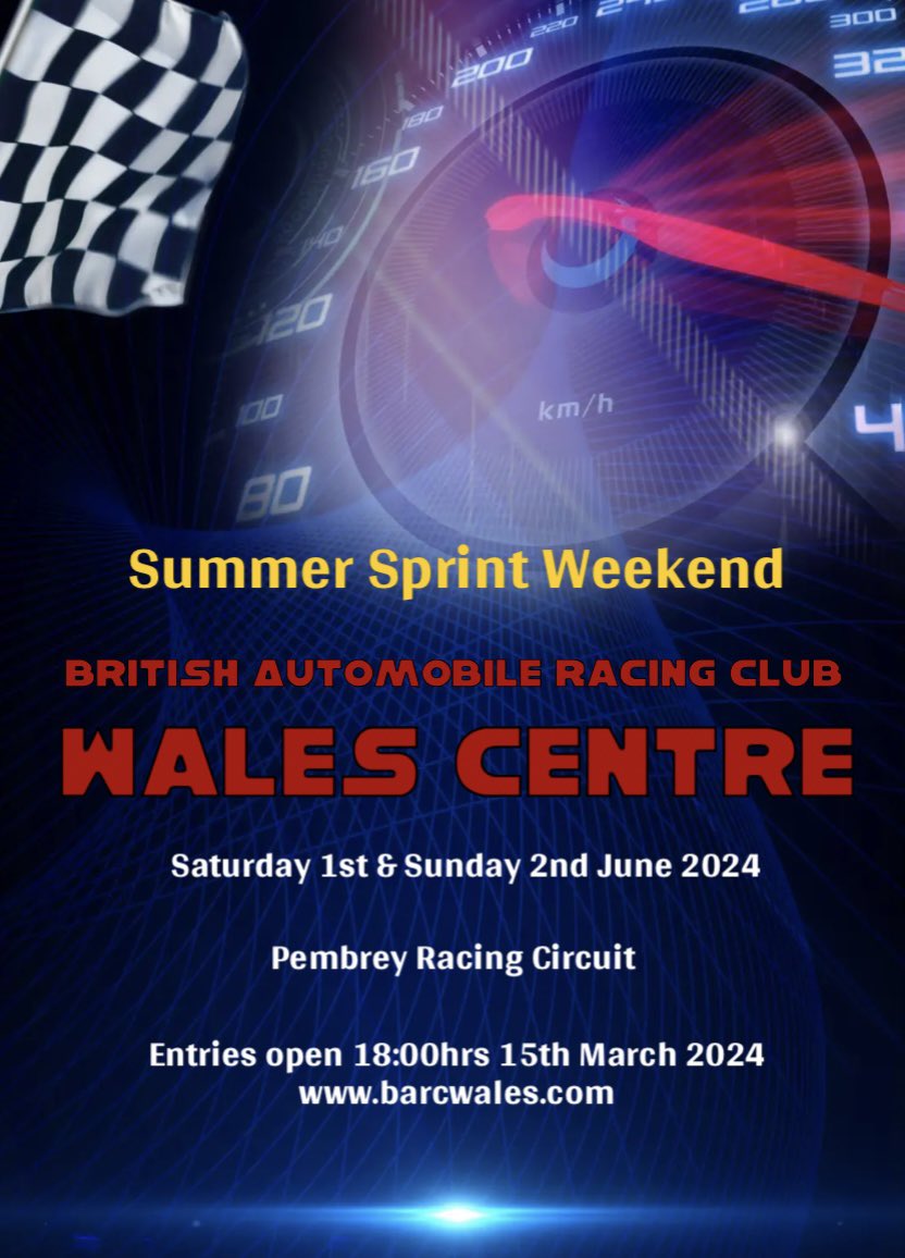 barc_wales's tweet photo. BARC Wales Summer Sprint 1st &amp; 2nd June 2024 entries open 18:00hrs 15th March. More info https://t.co/fZkH6mZkTh https://t.co/kC0rAtvVYM