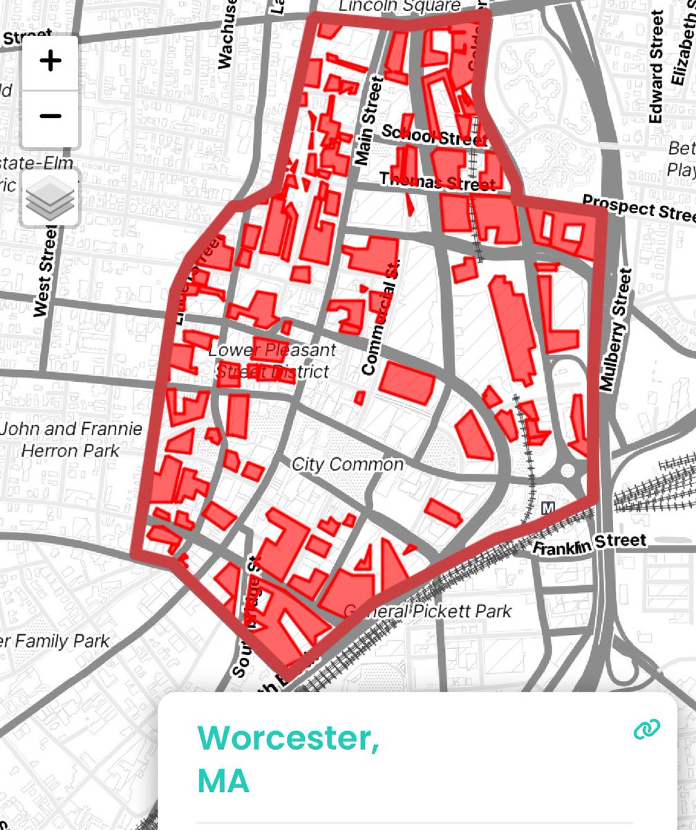 ojc1's tweet photo. Omg, look at how much of Worcester’s downtown is just parking.

This horrendous waste of space is caused by parking minimums and car dependency.

As well as being wasteful, it’s making downtown a worse place to be. We need to provide alternatives to car travel. #worcpoli https://t.co/sYvdP1uAL0