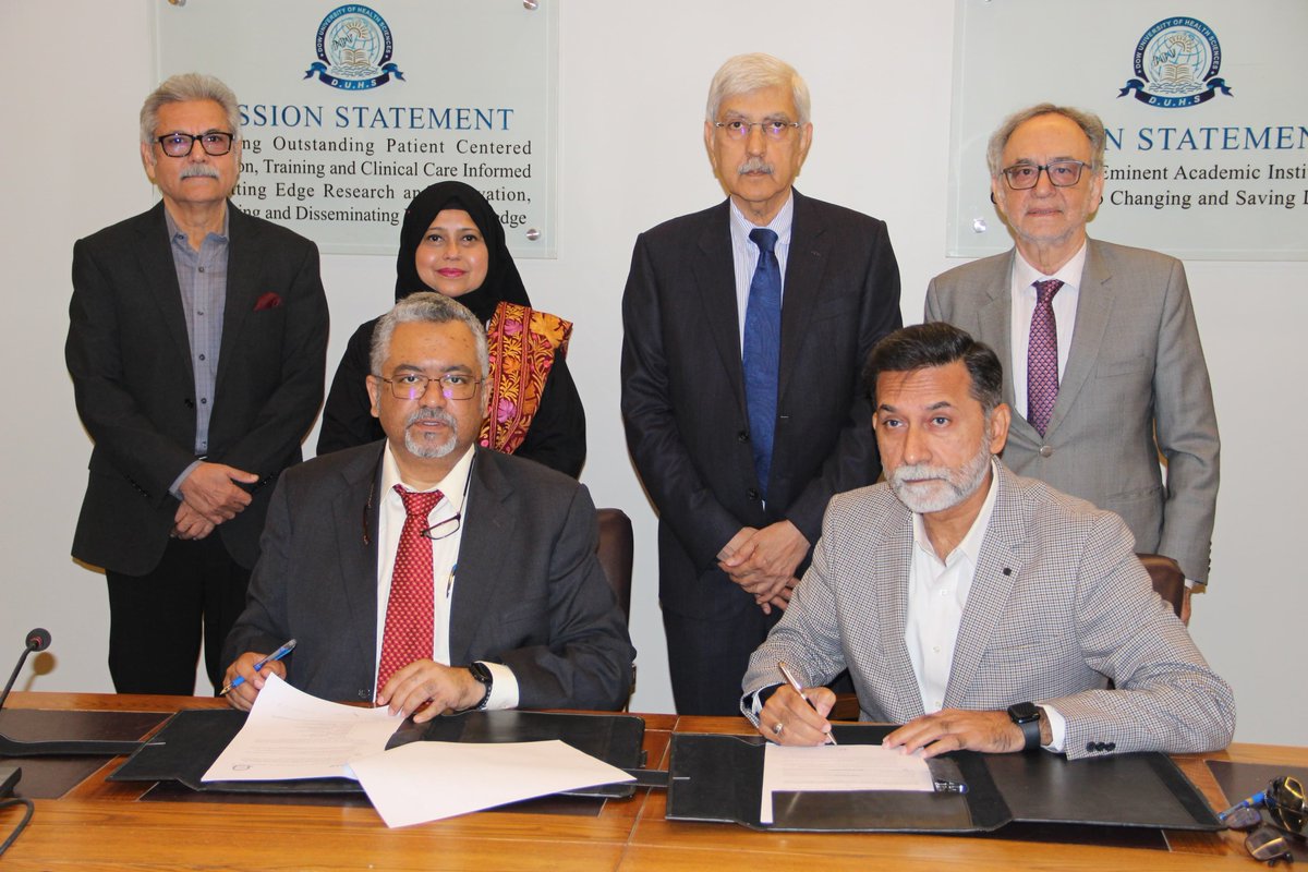 IiLM_training's tweet photo. Our founder Dr. Zakiuddin Ahmed signed an MoU with Dr. Izhar Hussain, Director of IBHM - DUHS Institute of Business &amp; Health Management at DOW UNIVERSITY OF HEALTH SCIENCES (DUHS).

#iilm #dow #duhs #innovation #leadership #healthcareleadership #healthcareinnovation #healthcare https://t.co/PRNEQpETWs